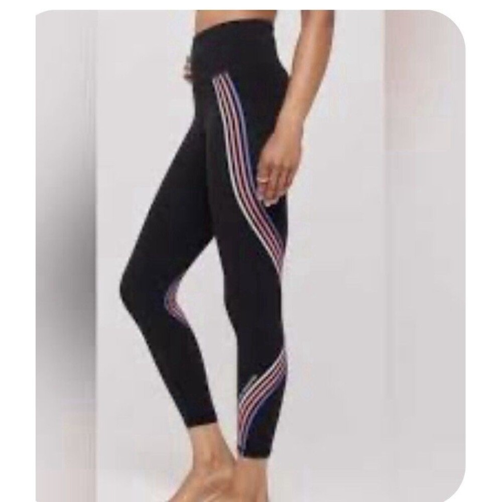 Spiritual Gangster Prism Stripe High Waist Lotus Leggings Sz Medium Multicolored